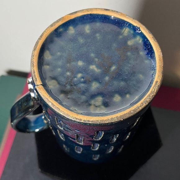 Bitossi Vintage Rare 1960s MCM Navy Blue Turret style Stoneware Mug - Picture 7 of 9